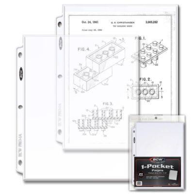 3 packs of 20 (60) BCW 8  '' x 11  '' Document 1-Pocket Top Loading Pro Binder Pgs