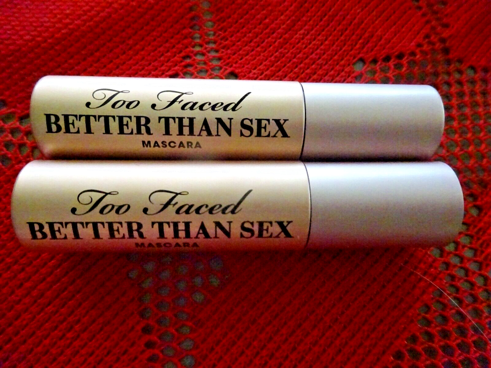 New 2 TOO FACED Better Than Sex BLACK Mascaras EACH .13 Oz TRAVEL