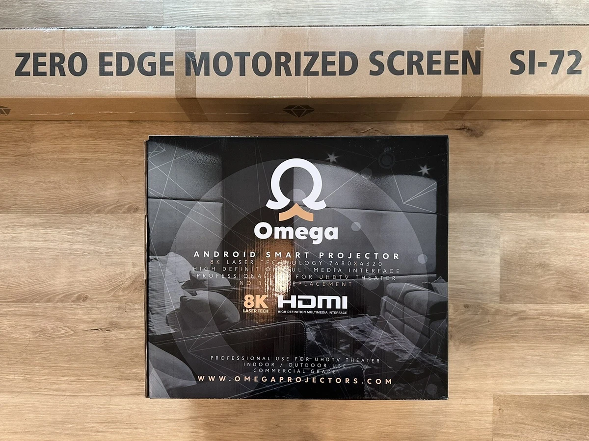 Omega OM6 8K HDMI Commercial Grade Smart Laser Projector with zero edge screen