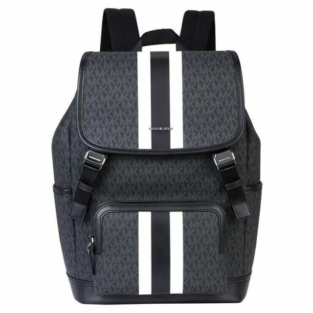 mk backpack black and white