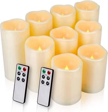 Flameless Candles LED Candles Outdoor Waterproof CandlesD 3" x H 4" 5" 6" Bat...