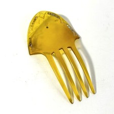 Antique Celluloid Hair Comb Edwardian - Deco Butterscotch Rhinestones