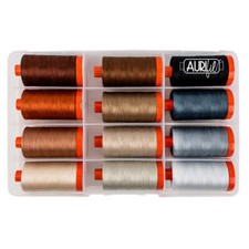 Aurifil Thread Kit Perfect Box of Neutral 12 LARGE SPOOLS COTTON 50WT 1422 yards