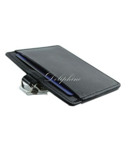 Leather Horizontal ID badge holder with Window and Card Slot size 4.5" X 3" - Picture 3 of 13
