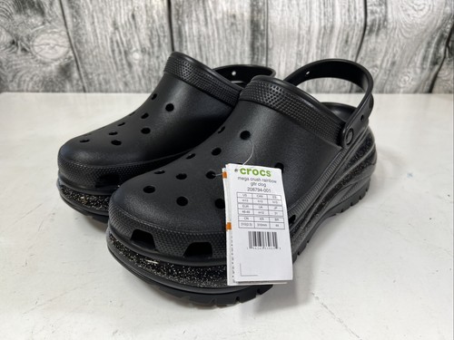 Crocs Mega Crush Rainbow Glitter Clog Black US Men’s Size 13