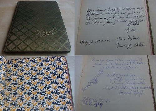 Poetry Album Wittenberg 1928, Herta Wust, 34 Entries, Great Cover & Attachment - Picture 1 of 20