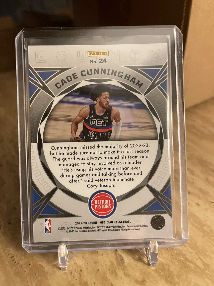 Cade Cunningham 2022-23 Obsidian Equinox Green Flood SSP, 1/25 PISTONS 🔥 - Image 2 of 2