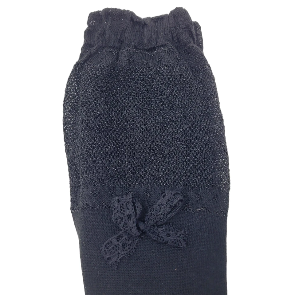 Calcetines hasta la rodilla Steve Madden negros con lazo - Paquete de 1 par - Talla 9-11 - Nuevos con etiquetas Foto 3 de 4