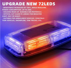 12" Mix 72Led Rooftop Mini Strobe Light Bar Magnetic Mount Emergency Safety
