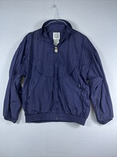 Wilson Track Jacket Wind Breaker Navy Blue Women  s Size Medium Vintage