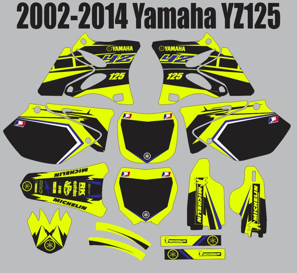 TM paint ポスター Vibrant Highlighter YAMAHA GRAPHICS YZ 125 YZ125 2002-2014