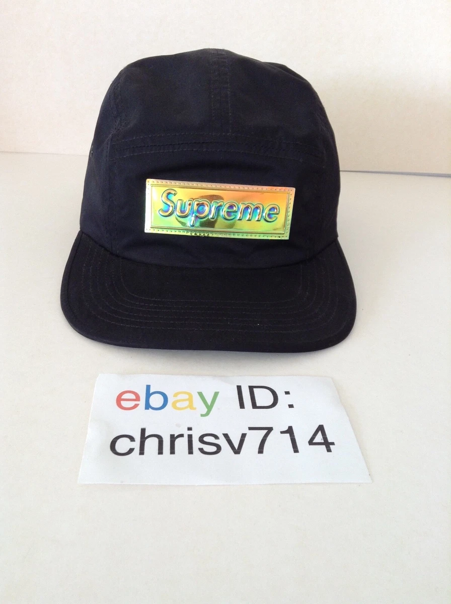 supreme camp cap one size black nylon iridescent box logo 1994 made in USA