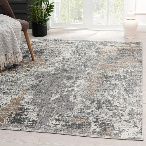 LUXE WEAVERS Euston Collection 7679 Grey 4x5 Abstract Area Rug