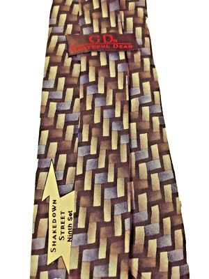 Grateful Dead Jerry Garcia ''Shakedown Street'' 100% Silk Men's Dress Tie 56'' x 4''
