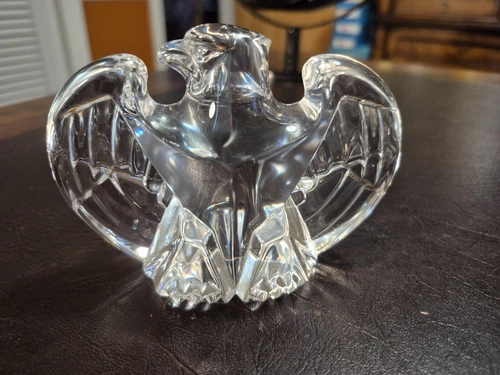 Steuben Glass Eagle Paperweight Patriotic Figurine Statue Vintage Signed