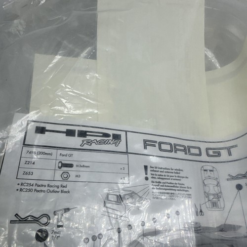 HPI Racing Ford GT Clear Body 200mm WB 255mm #7495 New W/Decals - Picture 11 of 15