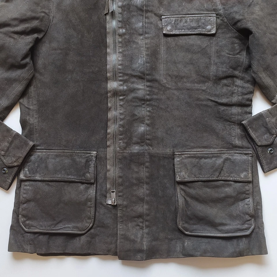 ALLSAINTS Chamber Suede Leather Jacket WORLDWIDE SHIPPING FTP 0743 - Image 4 of 4