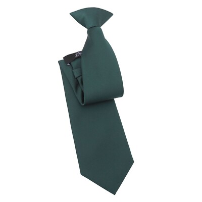 Dunkelgrüne schlichte Herrenkrawatte formell Hochzeit moderner Stil zum Anklipsen von DQT
