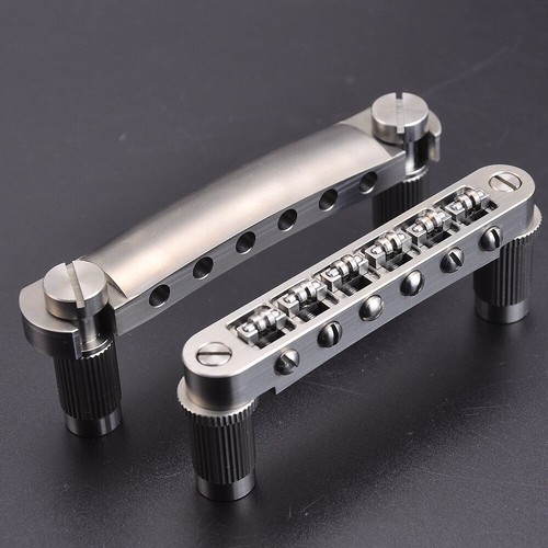 LP SG Gitarre Titanlegierung Tune-O-Matic Roller Sattel Brücke Gitarrenteile - Bild 9 von 29