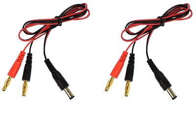 Apex RC Products Futaba Tx - 4mm Banana Plug Battery Charge Lead - 2 Pack #1425