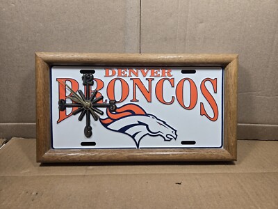 Denver Broncos NFL License Plate Wall Clock 