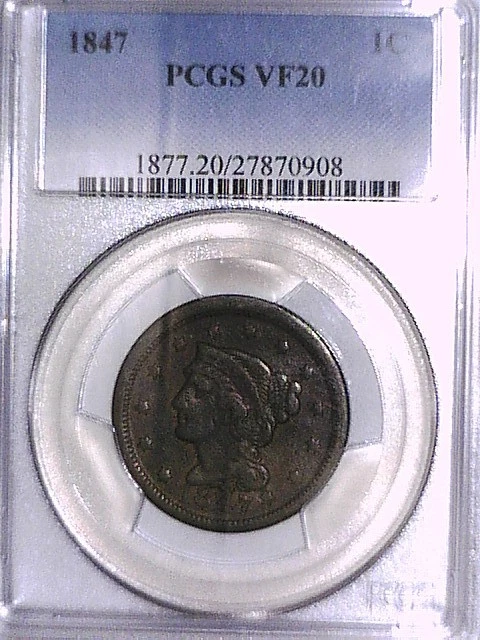 1847 Large Cent PCGS VF 20 27870908 Video - Image 4 of 4