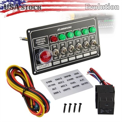 Racing Car Ignition 6 Ways Switch Panel with Led Light Engine Toggle Starter