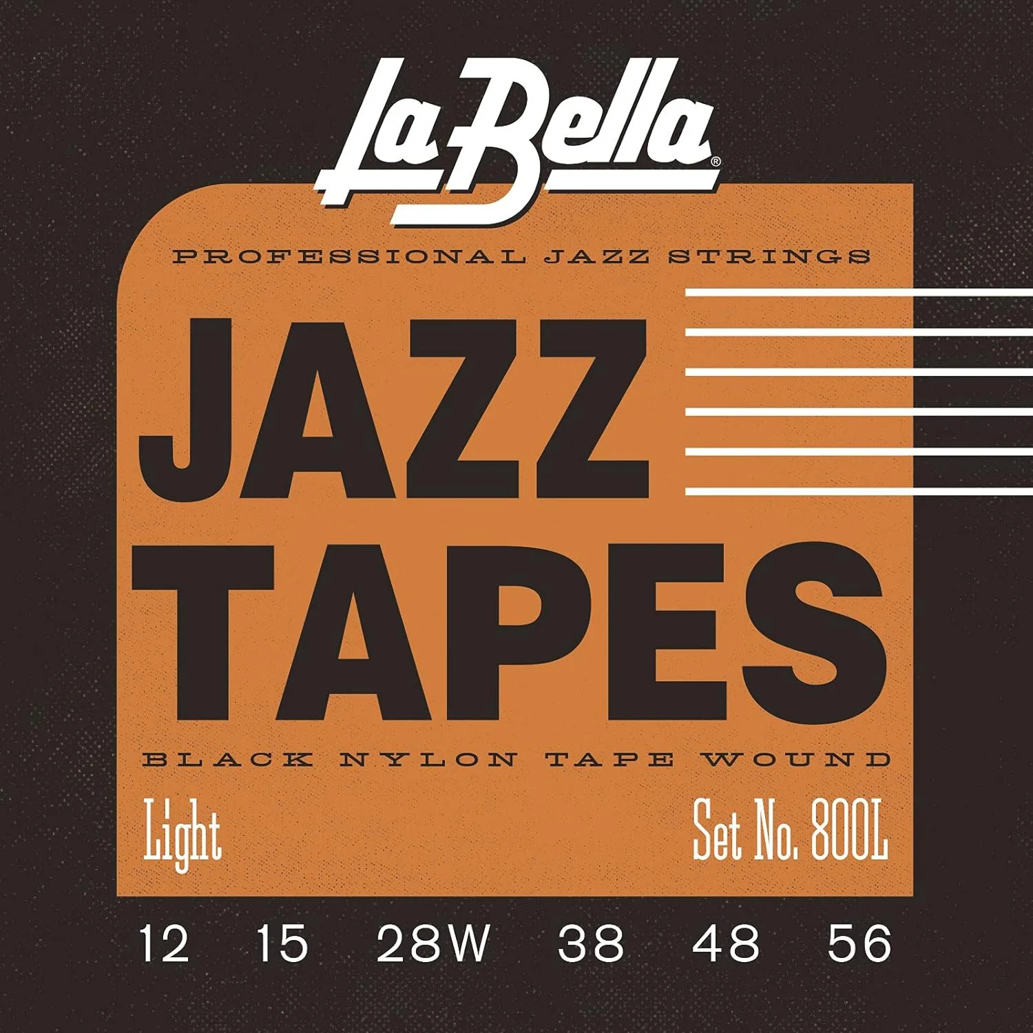 La Bella 800L 12-56 Black Nylon Tape Wound Electric Strings 7390₽