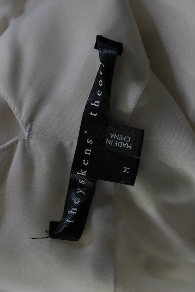 Camisa para mujer Theyskens Theory con cuello manga larga abotonada beige talla M Foto 4 de 4