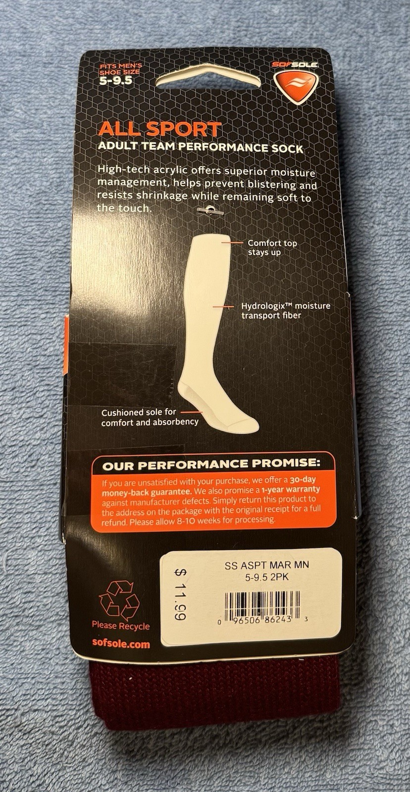 SAOLA Sof Sole Allsport Tube Confezione da 2 Calze Al Ginocchio Marrone Medium