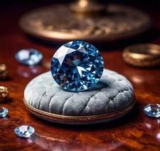 Royal 2.00CT Natural Blue Diamond Round Cut VVS1 D Grade lab grown Certified .