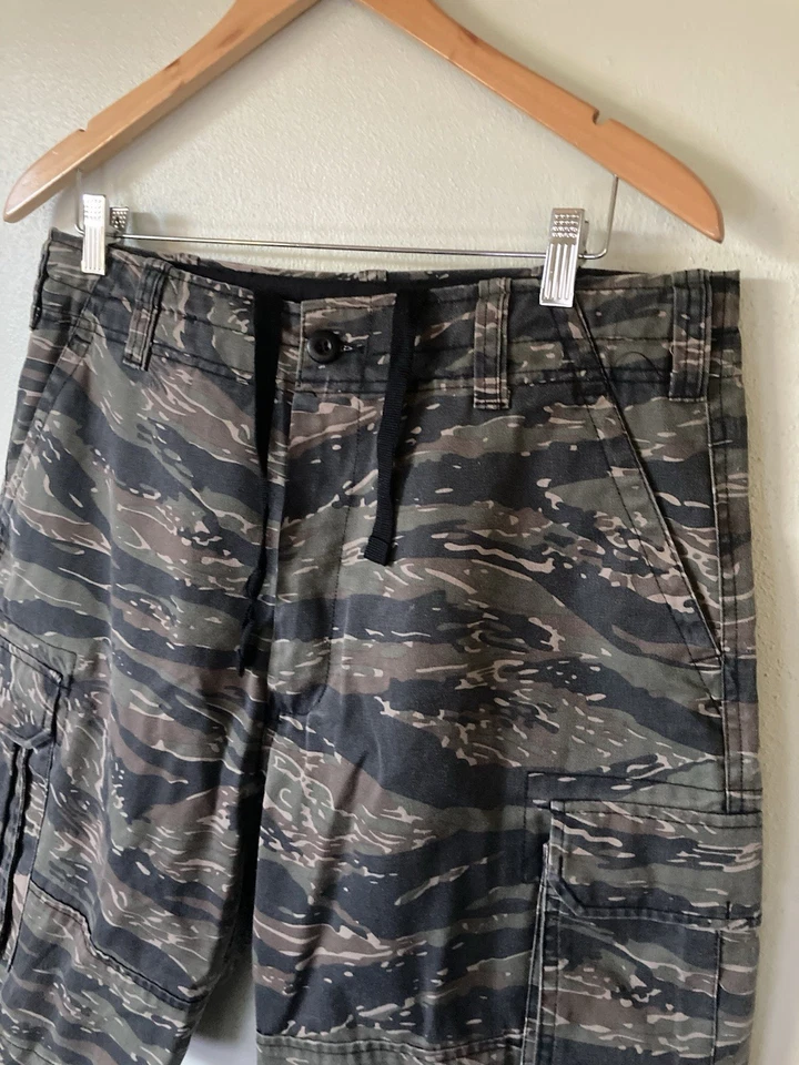 Pantalones Cortos BDU Vintage Tiger Stripe Medianos Reg Ejército Exterior Carga Rothco Foto 2 de 4