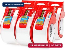 CHUANGSEED 6-Pack Clear Packing Tape with Dispenser -2.7mil x 1.88" x 55Y Heavy