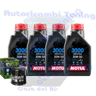 Set Service Öl Motul 3000 20W50 für Yamaha YXF1000 Wolverine Rmax 4 Se � 2021