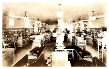1940s Interior General Store Grocery Shop Aisle View Cash Registers Vintage Post
