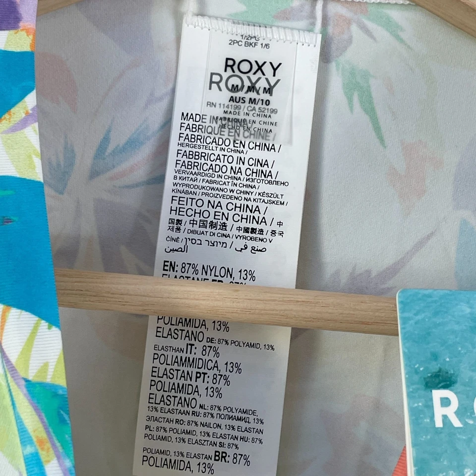 NUEVO Top Roxy Para Mujer Mediano Floral Manga Larga Sea Skippin PT Lycra Rash Gaurd Foto 3 de 4