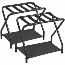Luggage Rack Set of 2 Foldable Suitcase Stands for Guest Room Metal Luggage H...