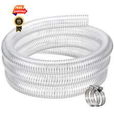 ZY-hosetube Clear Wire Reinforced Flexible Hose 1 1/4" id - 1 ID, Silver