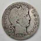 《Silver》1905 USA BARBER QUARTER -- .1808 OZ of SILVER!!!