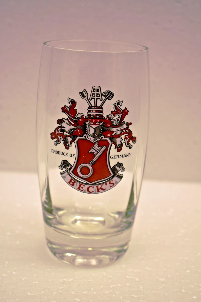 Vintage Beck's Beer Glass 0.25L Germany Key Crest Breweriana Pub Bar Tumbler "R