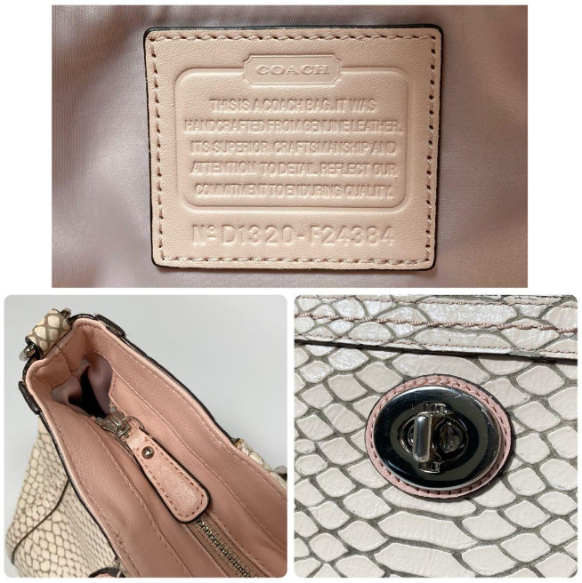 COACH Python Embossed 2 way tote Handbag, Large C… - image 20