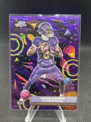 2025 Topps Chrome Cosmic - Lamar Jackson #7 • Purple Nebula Refractor /150