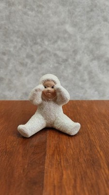 Vtg Snow Baby Sitting Hands To Face Sparkly Figurine Unbranded VH Initial