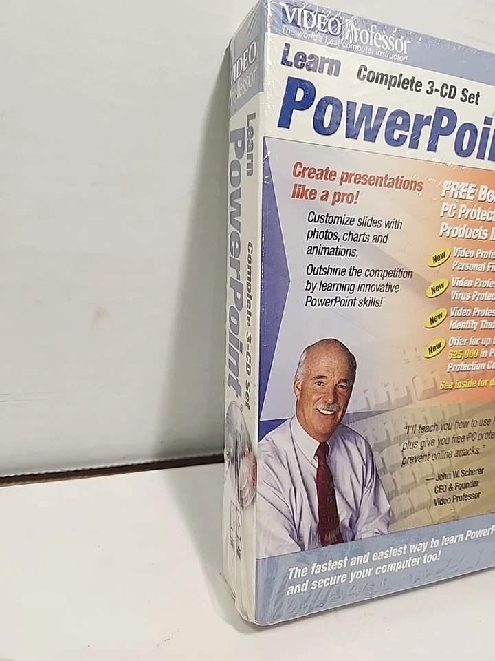 Video Professor Complete 3-CD Set Learn PowerPoint Tutorial PC Software Sealed - Image 3 of 4