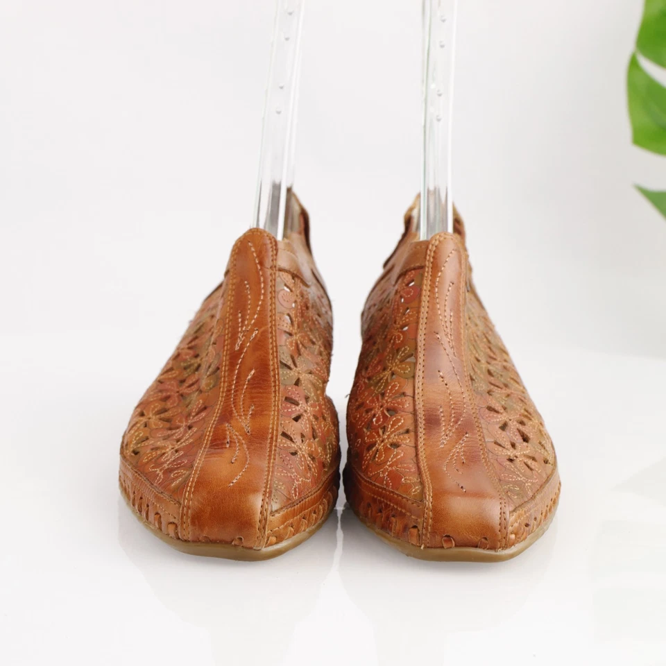 Sandalia Romana Pikolinos Mujer Talla 40 9.5 Marrón Cordones Floral Corte Tacones Foto 2 de 4