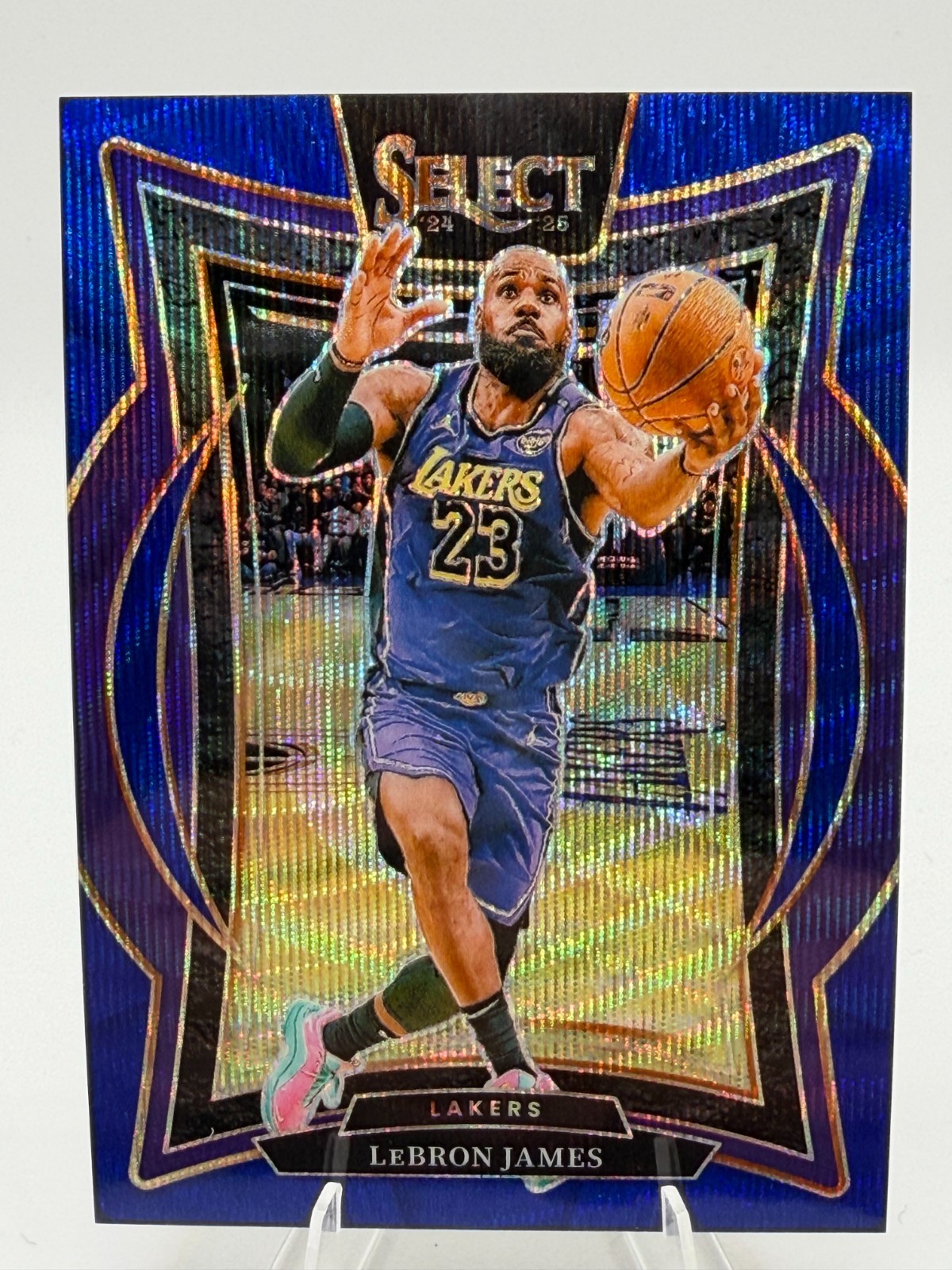 2024-25 Panini Select - LeBron James Wave Blue Prizm 75/75 #54 - Lakers
