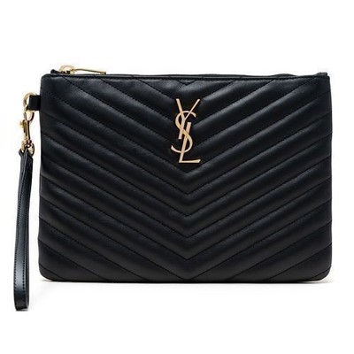 Saint Laurent Matelassé Monogram Clutch 29763776