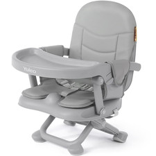 YOLEO Baby High Chair Booster Seat for Dining Table, Adjustable Height Grey