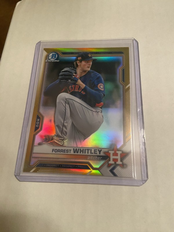 2021 Bowman - Chrome Prospects Forrest Whitley #BCP-9 Gold Refractor /50 (RC)