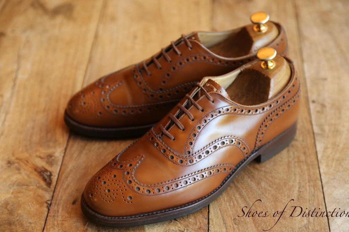 Church's Burwood Tan Brown Leather Oxford Brogue Shoes Men's UK